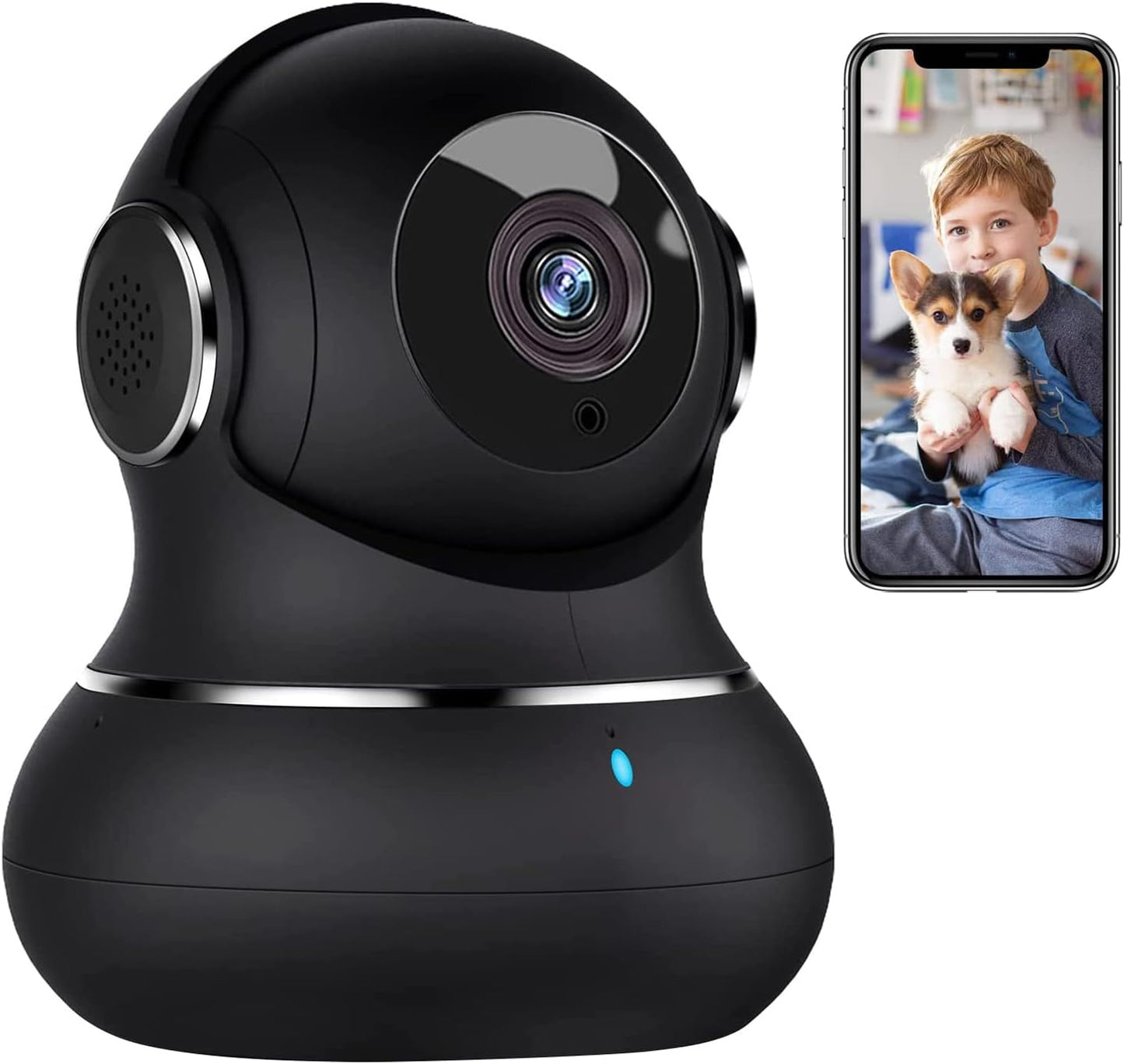 litokam 2K Indoor Security Camera, 360° Cameras for Home Security Indoor with Motion Detection, Pet Cam with Phone App, Baby Monitor-Night Vision